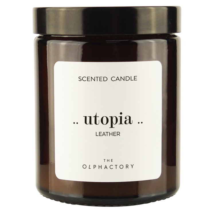 Свеча ароматическая the olphactory, utopia, leather, 30 ч (75494)