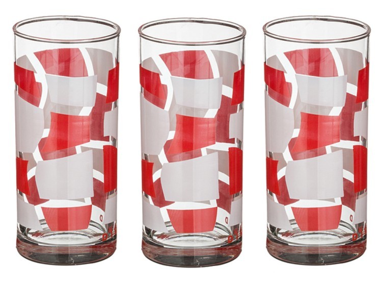 Набор стаканов из 3 шт."дуэт красно-белый" 290 мл. (381-734) 