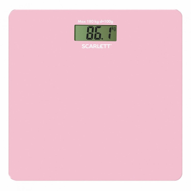 Весы напольные SCARLETT SC-BS33E041 электронные вес до 180 кг стекло розовые 455871 (1) (94033)