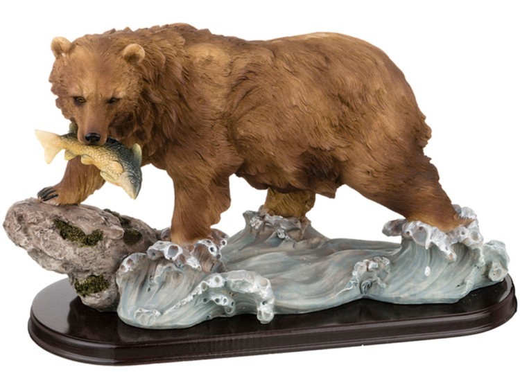 Фигурка "медведь с рыбой" длина=33 см. высота=18 см. Lefard (252-098)