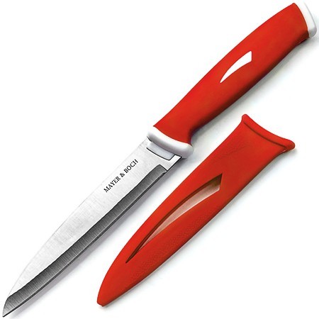 Нож 25см нерж цветная ручка КРАСНАЯ МВ (22129)