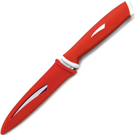 Нож 25см нерж цветная ручка КРАСНАЯ МВ (22129)