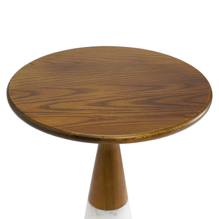 Столик кофейный ashil, D45 см, натуральное дерево/мрамор (75320)