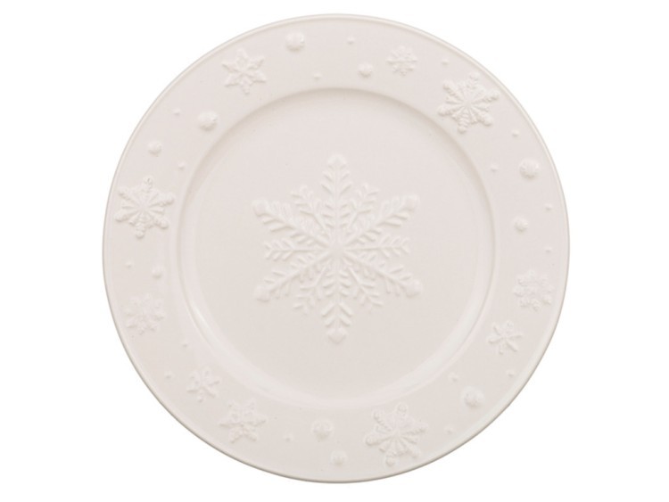 Тарелка десертная "снежинки" бежевая диаметр=22 см. без упаковки Faiancas Artisticas (672-241) 