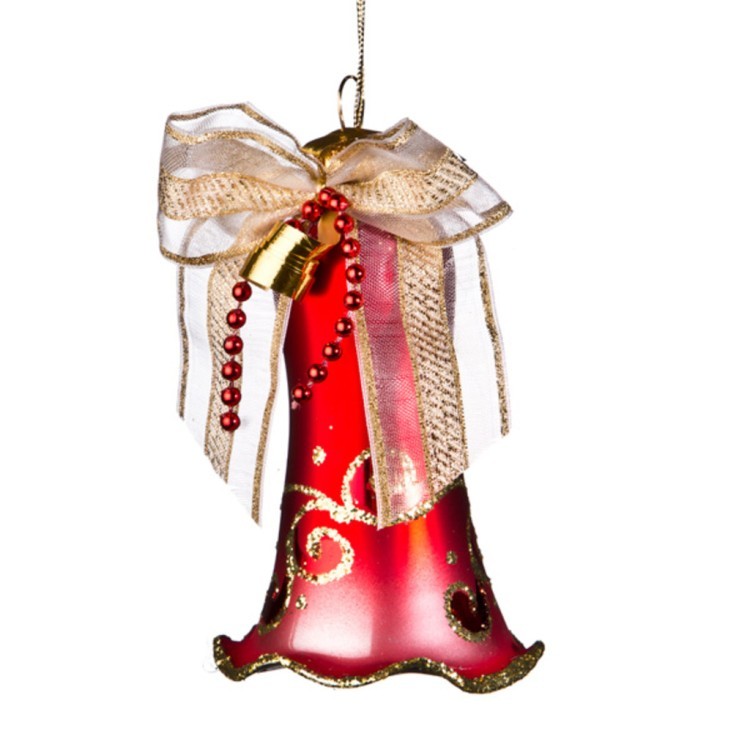 Ёлочное украшение "колокольчик праздничный" высота=10 см.3 вида в ассортименте Оао"елочка" (860-090) 