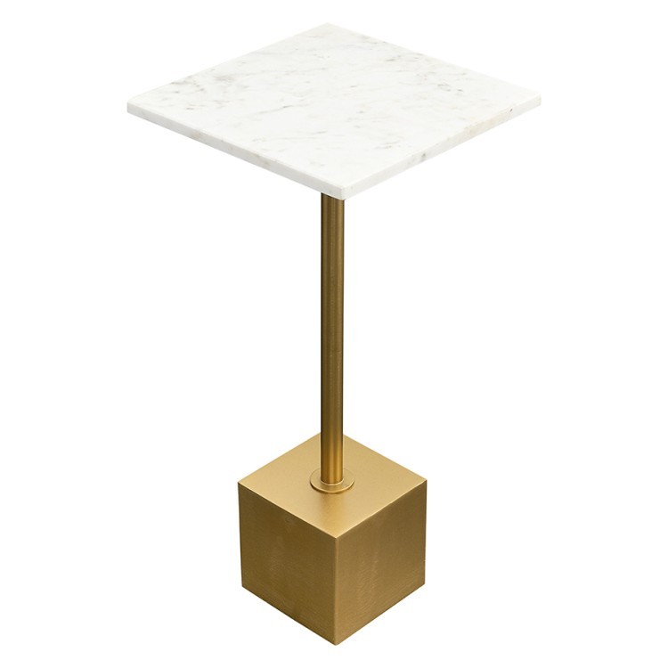 Столик приставной svein, 30х30 см, мрамор/золотой (76230)