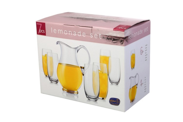 Набор для лимонада 7 пр.:кувшин+6 стаканов 1500/350 мл..высота=23/15 см. Crystalex Cz (674-191) 