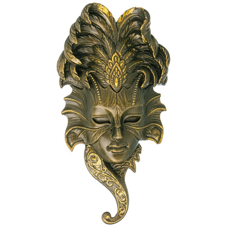Панно "маска №2" н-27см,l-14см цвет: бронза с позолотой Lefard (169-853)