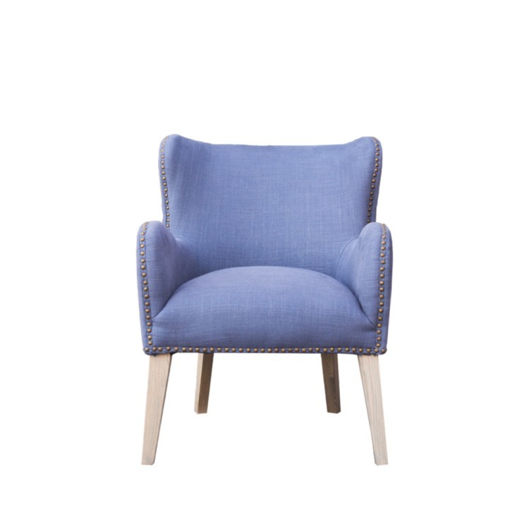 Полукресло Лори Lory/Boca 08, каркас дуб, обивка лен, blue, ROOMERS FURNITURE