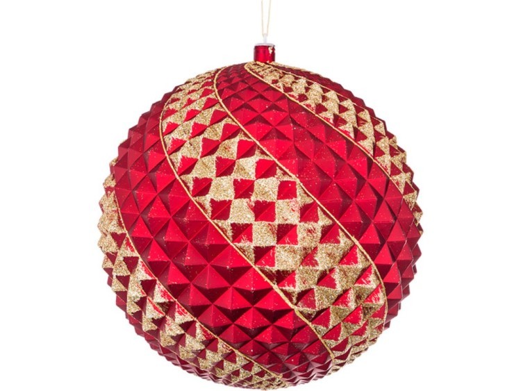 Декоративное изделие "шар звездные грани" с красно-золотым орнаментом диаметр=30 см (кор=4 шт.) Lefard (749-103)