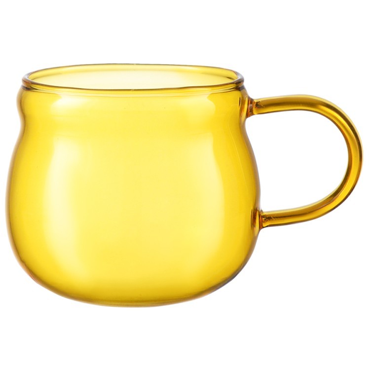 Чайник стеклянный с двумя чашками, 1,2 л, желтый (74358)