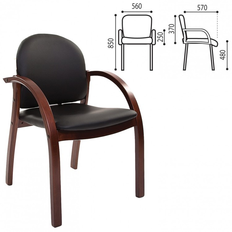 Кресло для приемных и переговорных CH-659 экокожа черное матовое 6066646 531313 (1) (94474)