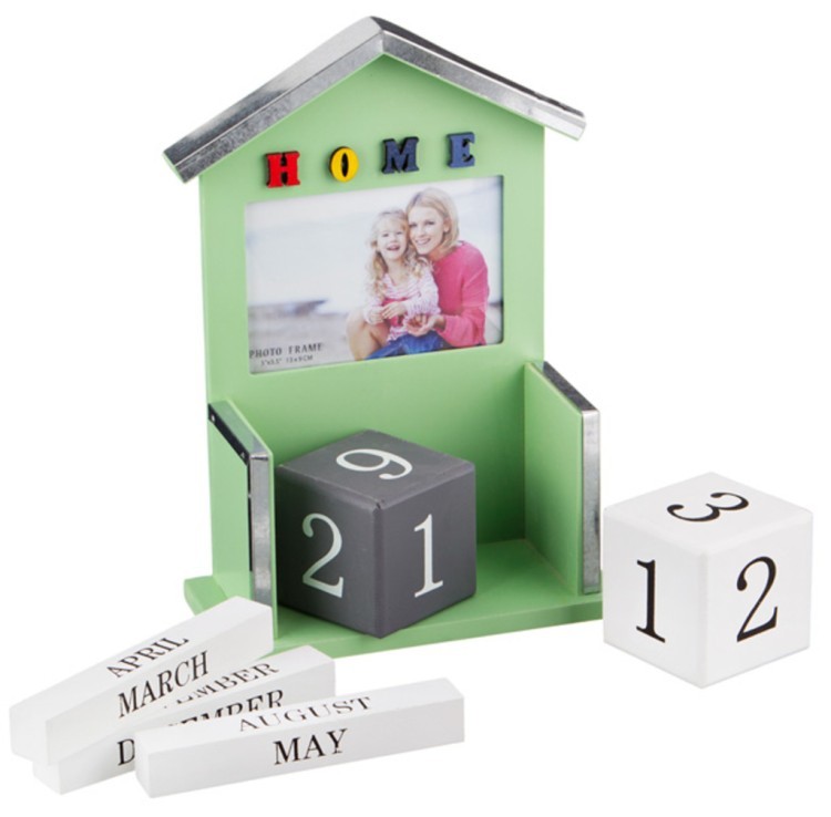 Фоторамка "home" зеленая 18*8,8*26 см для фото 13*9 см.+календарь Polite Crafts&gifts (222-340) 