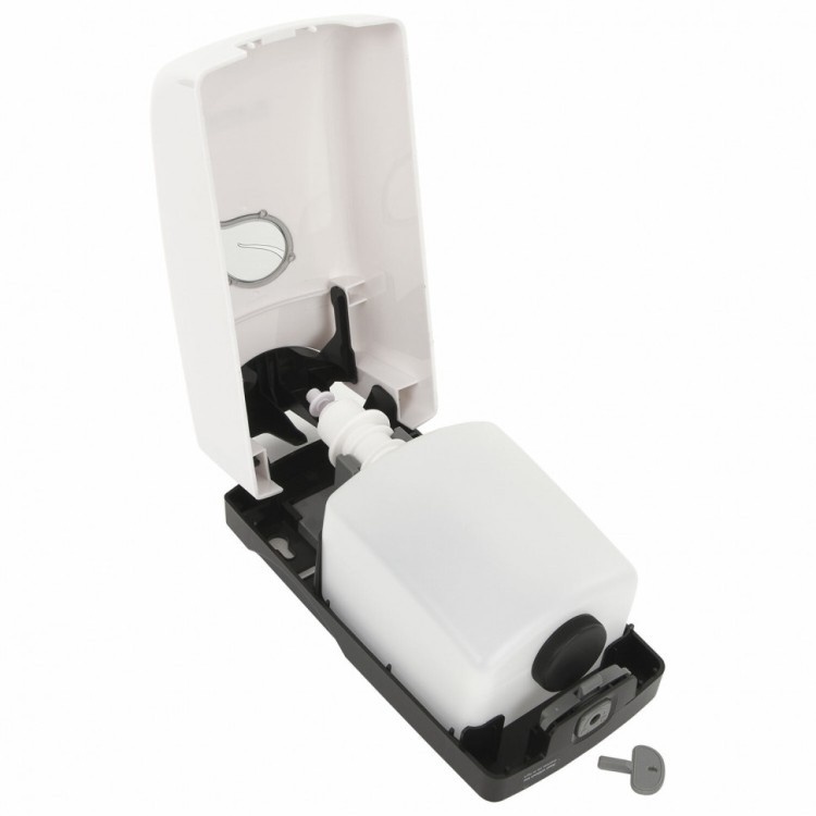 Дозатор для жидкого мыла Laima Professional ECO наливной 1 л белый ABS-пластик 606551 (1) (90206)