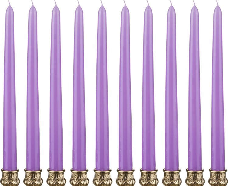 Набор свечей из 10 шт.высота=29 см.лавандовый (кор=9набор.) Adpal (348-373)