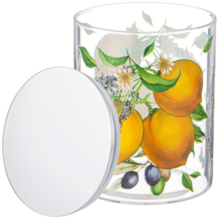 Емкость для сыпучих agness "прованс лимоны" , 850 мл боросиликатное стекло 10*13 см Agness (887-135)