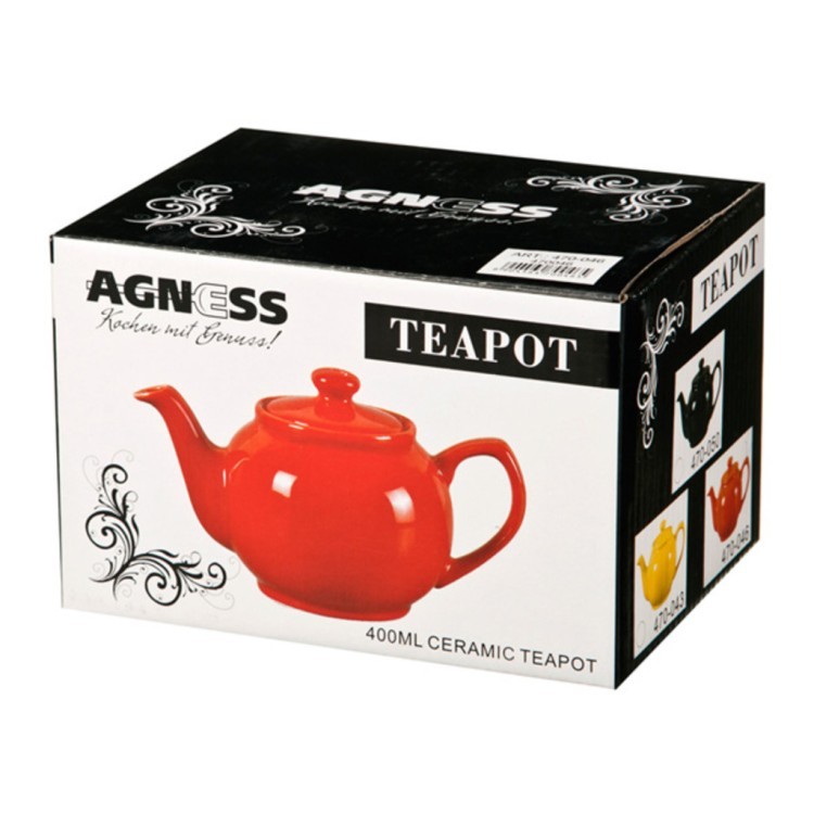 Заварочный чайник 400 мл.оливковый (кор=24шт.) Agness (470-051)