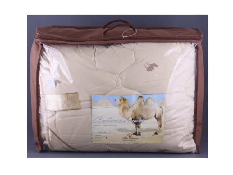 Одеяло 140*205 см. верблюжья шерсть, верх-тик х/б в ассортименте 2 вида (558-011) 