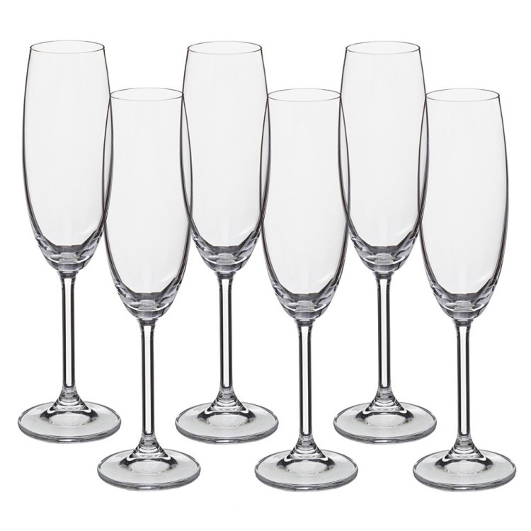Набор бокалов для шампанского из 6 шт. "gastro/colibri" 220 мл высота=24 см Crystalite Bohemia (669-064)