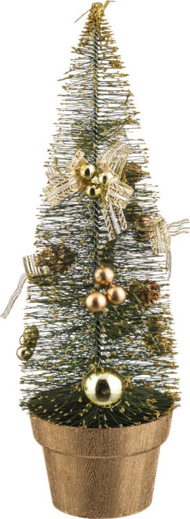 Изделие декоративное " елочка золотая с украшениями" в пвх коробке" высота = 38 см Polite Crafts&gifts (160-128)