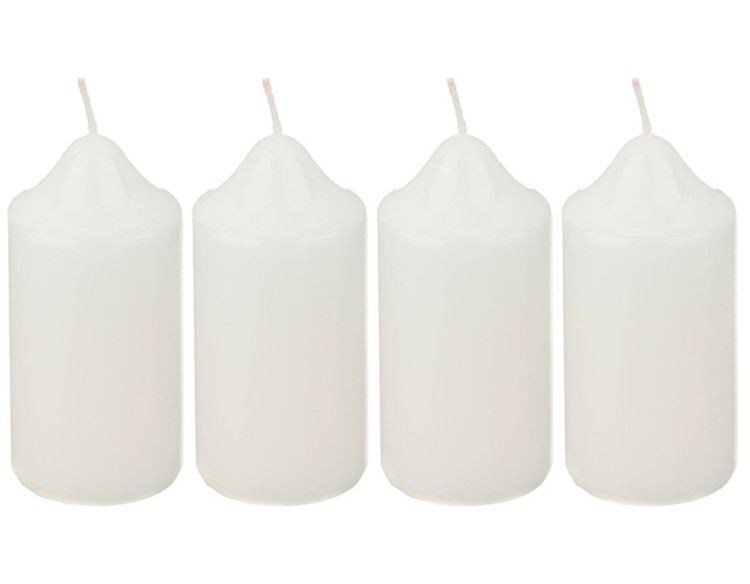Набор свечей из 4 шт.10*5 см.белый лакированный Adpal (348-591)