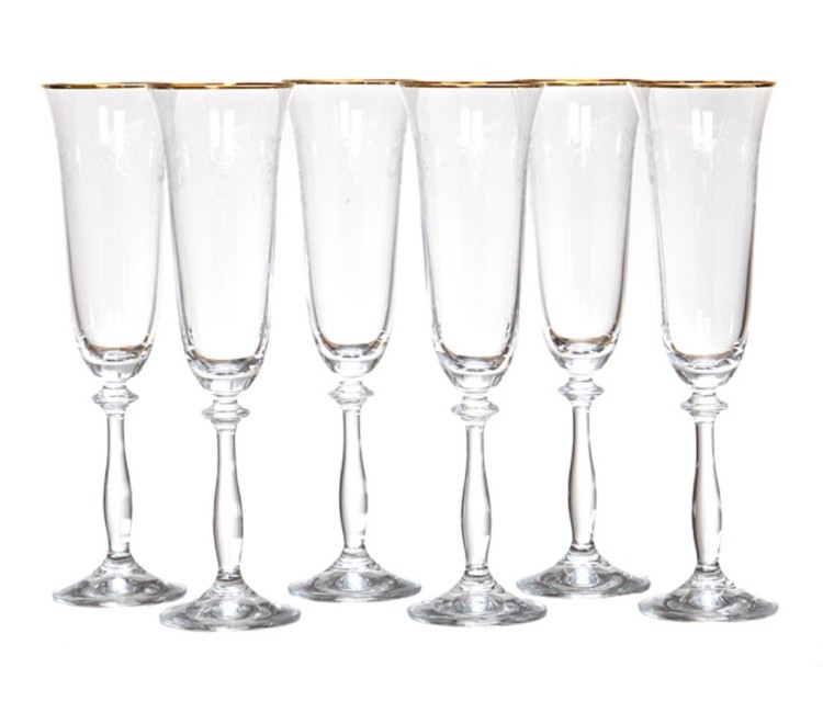 Набор бокалов для шампанского из 6 шт."анжела" 190 мл. Crystalex Cz (674-074) 