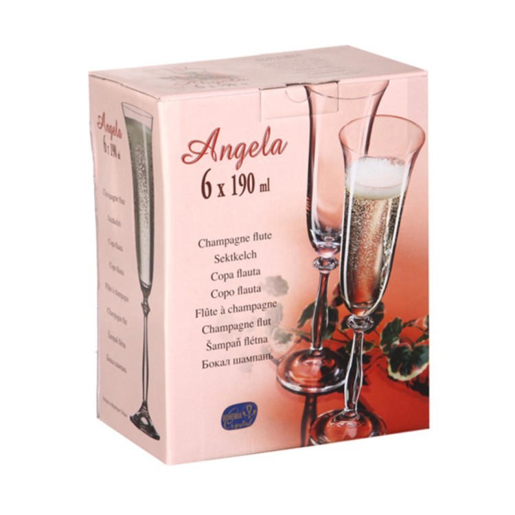 Набор бокалов для шампанского из 6 шт."анжела" 190 мл. Crystalex Cz (674-074) 