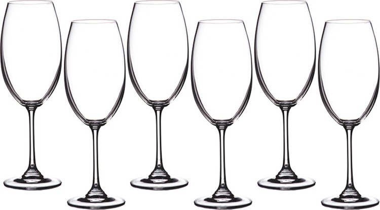 Набор бокалов для вина  из 6 шт. "barbara/milvus" 400 мл высота=23 см (кор=8набор.) CRYSTALITE (669-075)