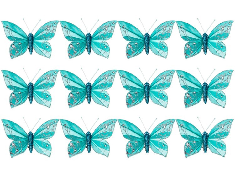 Комплект из 12-ти декоративных изделий на клипсе "бабочки" 10 см. Lefard (241-1901)