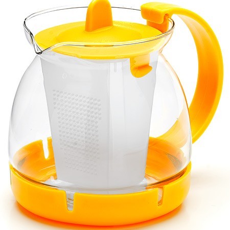 Заварочный чайник ЖЕЛТЫЙ стекло 0,8л сито Mayer&Boch (26175-2)