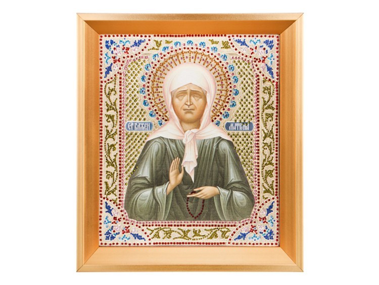 Икона "святая блаженная матрона" 30х25 см, стразы (562-061-82) 