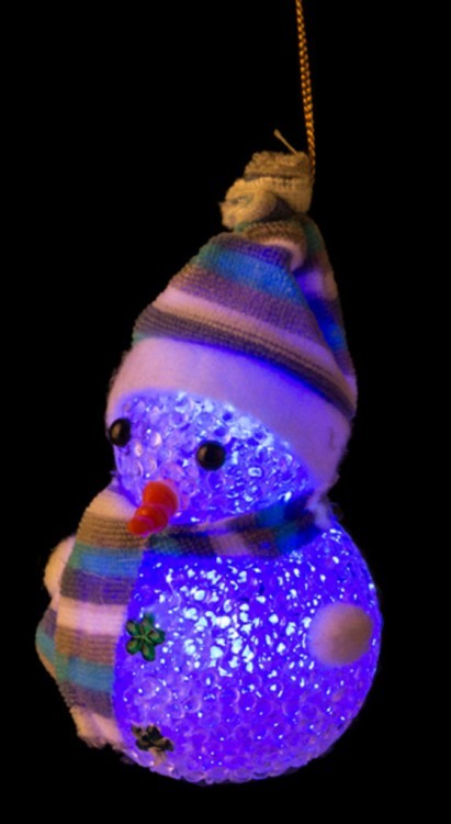Фигурка с подсветкой "снеговик" 8*8 см.высота=10 см Polite Crafts&gifts (786-090) 