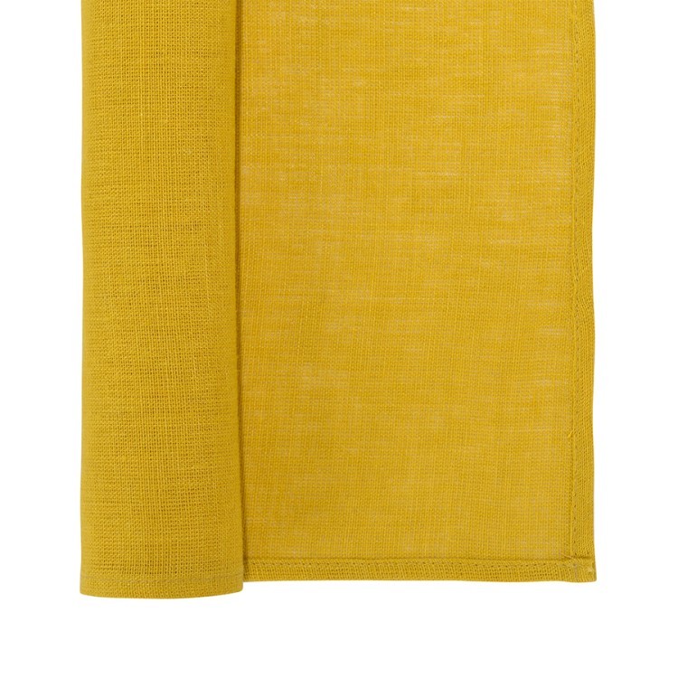 Салфетка сервировочная из стираного льна горчичного цвета из коллекции essential, 45х45 см (73785)