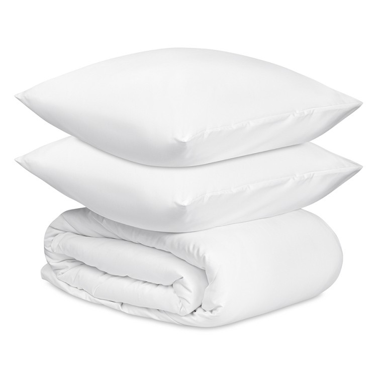 Комплект постельного белья из плотного сатина белого цвета из коллекции essential, 150х200 см (77115)