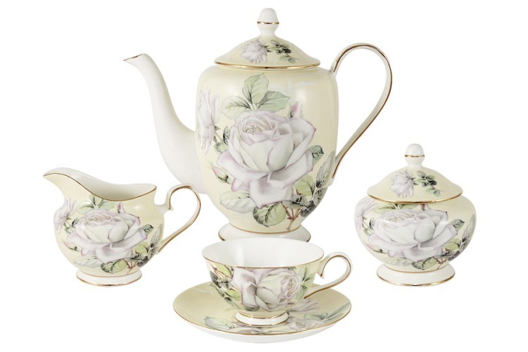 Чайный сервиз из 15 предметов на 6 персон Белые розы Colombo ( C2-TS_15-K6121 )