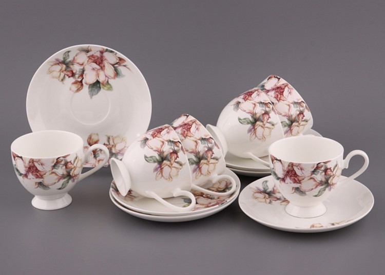 Чайный набор на 6 персон 12 пр."ретро" 250 мл.(кор=8наб.) Porcelain Manufacturing (440-068)
