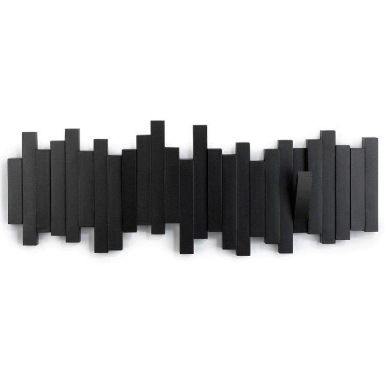 Вешалка настенная sticks, 49,3 см, черная, 5 крючков (39096)