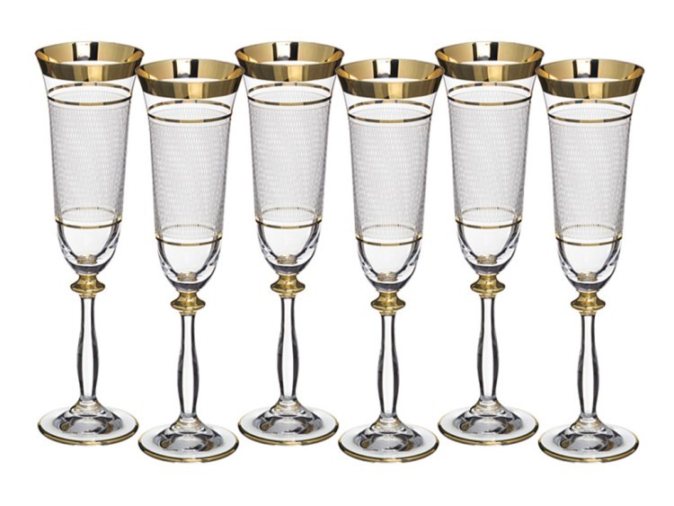 Набор бокалов для шампанского из 6 шт. "анжела" 190 мл. Nb Art (615-622) 