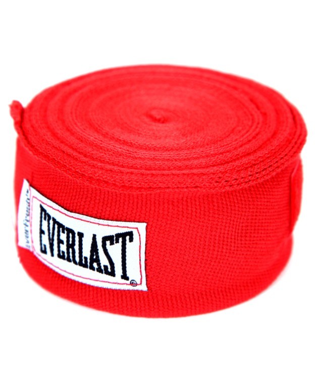 Бинт боксерский Everlast 4463RD, 2.5 м, эластик, красный (386600)