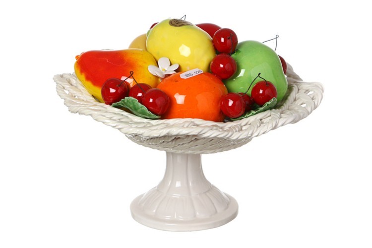 Изделие декоративное "корзина с фруктами" шестиугольная" высота=22 см.диаметр=28 см. ORGIA (335-228)