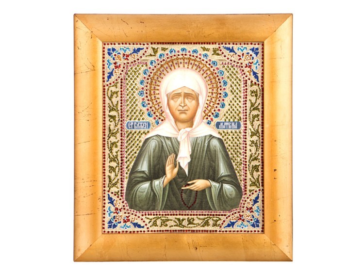 Икона "святая блаженная матрона" 30х25 см, стразы (562-061-09) 
