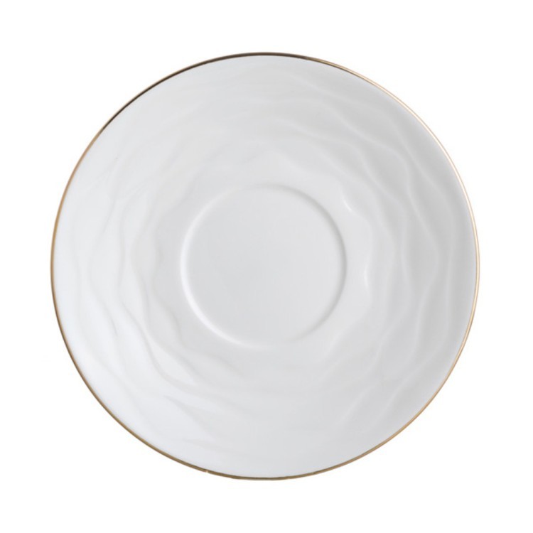 Чайный набор на 6 персон 12 пр."белый с золотой каймой" 240 мл. Porcelain Manufacturing (264-127) 