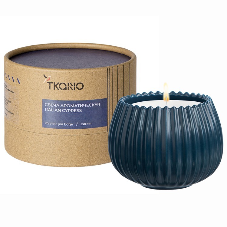 Свеча ароматическая italian cypress из коллекции edge, синий, 30 ч (75649)