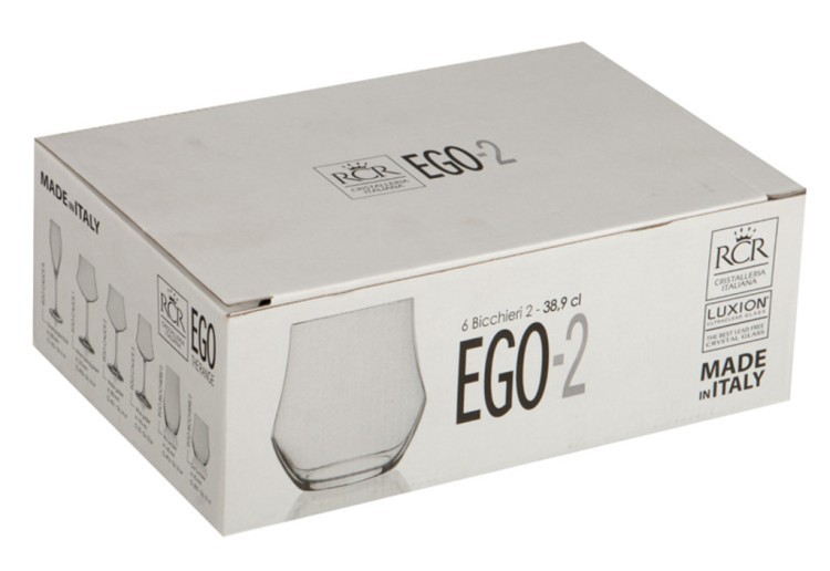 Набор стаканов для виски из 6 шт. "эго" 350 мл.высота=9,5 см. Rcr Cristalleria (305-586) 