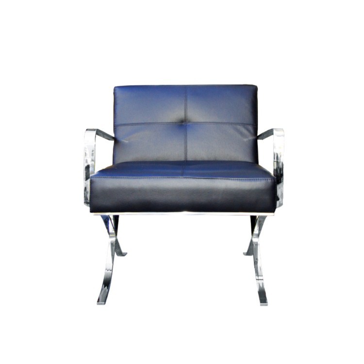 Кресло EC-011/YM37, нержавеющая сталь, кожа, royal blue, ROOMERS FURNITURE