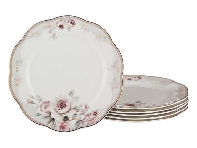 Набор десертных тарелок "диана" из 6 шт.диаметр=21 см. Porcelain Manufacturing (264-664) 