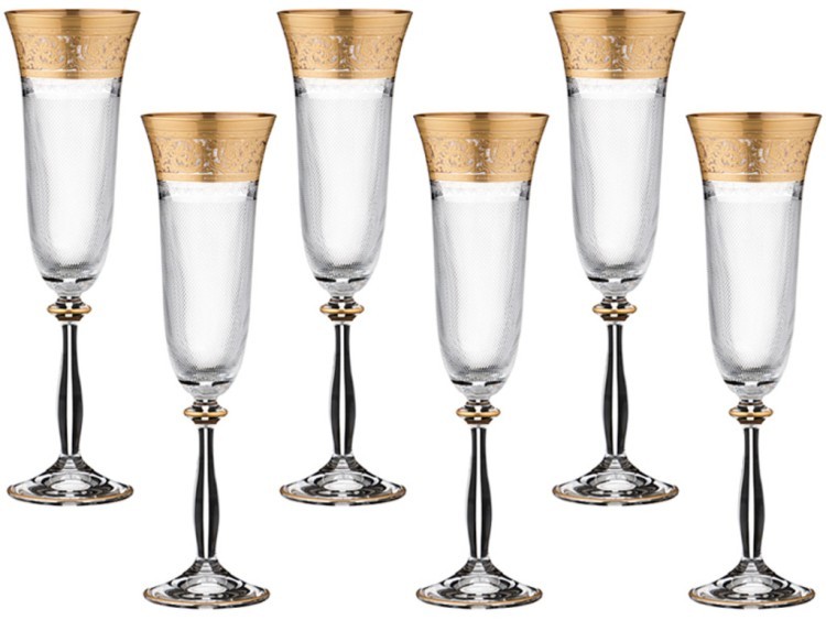 Набор бокалов для шампанского из 6 шт. "классико" 200 мл.высота=25 см. Ryszard Mustwito (666-044) 