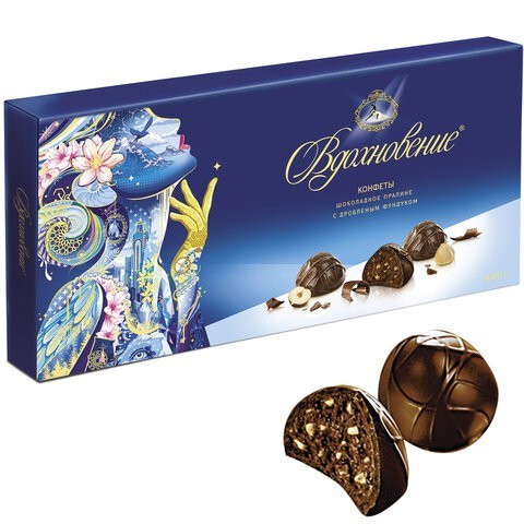 Конфеты шоколадные БАБАЕВСКИЙ Вдохновение с дробленым фундуком, 400 г, ББ00055/620541 (1) (96653)