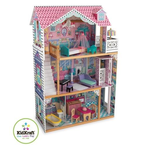 Трехэтажный дом для кукол Барби "Аннабель" (Annabelle) с мебелью 17 элементов (65079_KE)