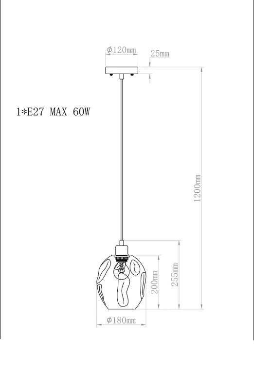 Светильник потолочный дымчатый d18*200см (TT-00001537)